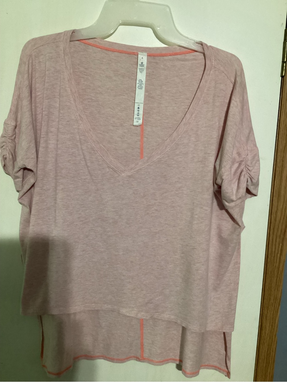 Lululemon Athletica My Mantra High-Low VNeck Short Sleeve Yoga Workout Top 6